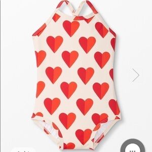 Hanna Andersson NWT Sunblock One Piece Swimsuit Sweet Hearts Pattern 2T Vacation